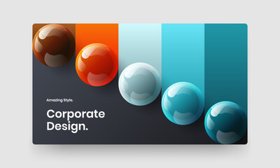 Isolated realistic balls handbill template. Minimalistic company cover design vector layout.