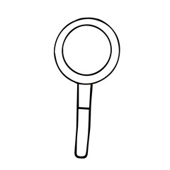 Magnifier vector illustration, hand drawing doodle