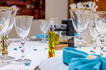 luxury reception table decoration ocean themed with turquoise color