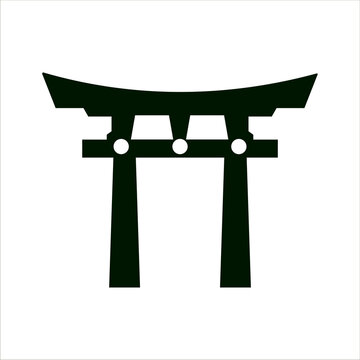japanese garden gate, Torii gate icon vector illustration