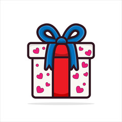 Art illustration icon logo valentine day symbol love romance february design colorful of box gift