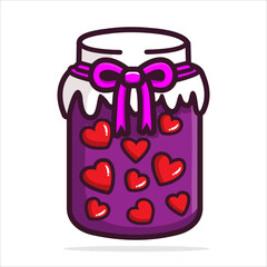 Art illustration icon logo valentine day symbol love romance february design colorful of heart jar