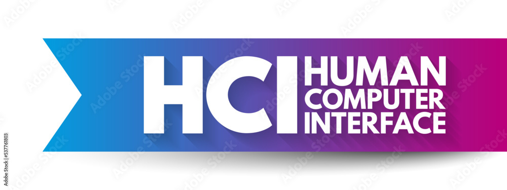 Poster hci - human computer interface the man-machine studies or man-machine interaction, acronym technolog