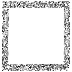 illustration of a decorative ornament abstract floral frame with floral ornament confetti with floral elements