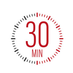 The 30 minutes, stopwatch vector icon. Stopwatch icon in flat style