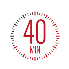The 40 minutes, stopwatch vector icon. Stopwatch icon in flat style