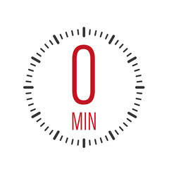 The 0 minutes, stopwatch vector icon. Stopwatch icon in flat style