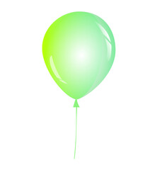 Illustration  green balloon on isolate white background.Object for decorate greeting card, wallpaper,web,gift wrap,Happy new year,Valentine, birth day,wedding and party.