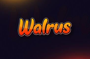 Text design of Animal name Walrus