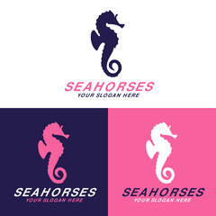 Simple Vector Seahorses Logo