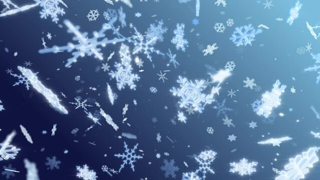 Snow Crystals Winter freeze ice holiday particle CG background