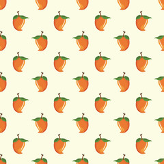 Mango seamless vector illustration pattern background. Design for use backdrop all over textile fabric print wrapping paper and others.