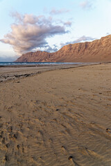 Famara Beach in the evening light - Lanzarote Spain