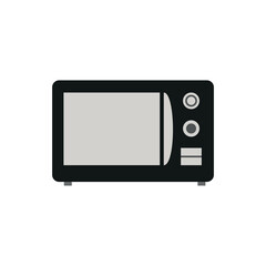 Black microwave oven, illustration, vector