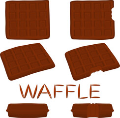 various sweet tasty waffles