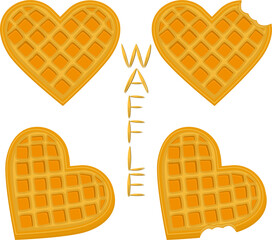 various sweet tasty waffles