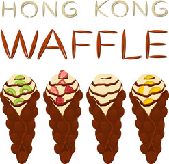 various sweet tasty waffles