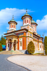 Sinaia Monastery on Prahova Valley, Carpathian Mountains, Romania.