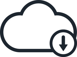 Cloud icon and arrow down symbol.