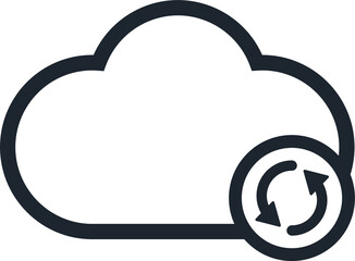 Cloud icon and rotation arrow.