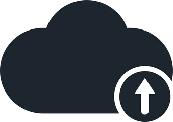 Cloud icon and arrow up symbol.