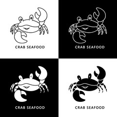 Crab set logo. Animal cartoon