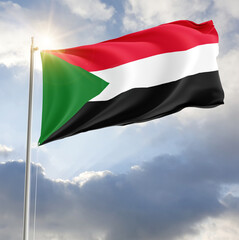 sudan independence day 1st january flag. 3d rendering illustration.