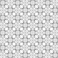 Vector seamless pattern monochrome abstract floral background.
