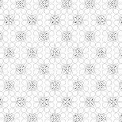 Vector seamless pattern monochrome abstract floral background.
