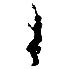 Art illustration abstract silhouette logo youth day symbol icon young girl dance party freedom