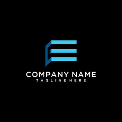 Logo design of CE EC in vector for construction, home, real estate, building, property. Minimal awesome trendy professional logo design template on black background.