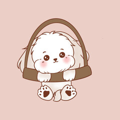 illustration cute dog cartoon. premium vector