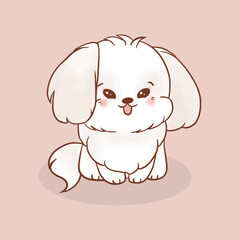 Cute dog cartoon illustration