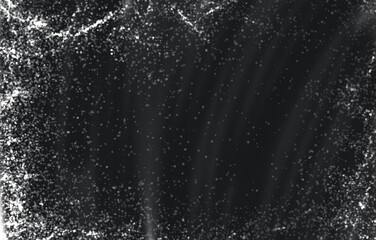 Grunge black and white pattern. Monochrome particles abstract texture. Background of cracks, scuffs, chips, stains, ink spots, lines. Dark design background surface.