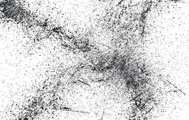 Grunge black and white pattern. Monochrome particles abstract texture. Background of cracks, scuffs, chips, stains, ink spots, lines. Dark design background surface.