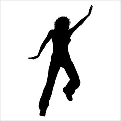 Fototapeta na wymiar Art illustration abstract silhouette logo youth day symbol icon young girl dance party freedom