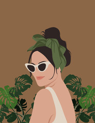 Modern art prints in boho style. Premium Vector