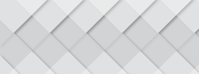 Fototapeta na wymiar Abstract white and grey geometric overlapping square pattern, design of technology background with shadow. Vector illustration. You can use for add, poster, design artwork, template, banner, wallpaper