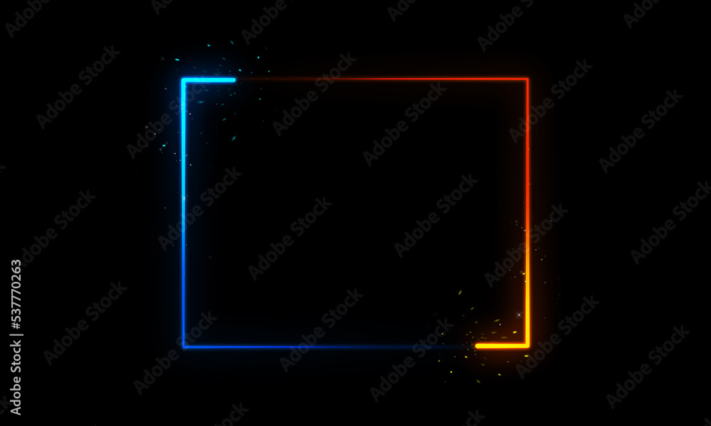Wall mural lightning effect on black background. thunderbolt with rays of light. thunderstorm natural phenomeno