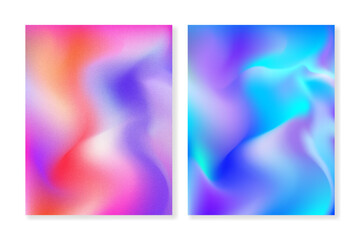 Set of gradient backgrounds with abstract waves. For covers, wallpapers, branding, social media and other projects. For web and print. You can use a grainy texture for each of the backgrounds.