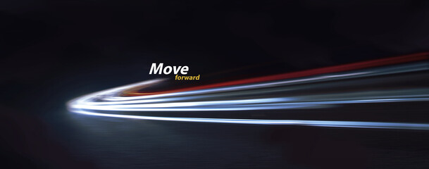 Move Forward Visual inspirational poster Design. The idea of moving forward in work, future travel,...