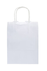 White paper bag Isolated on white background. Concept green living.