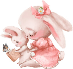 Adorable bunny family - 537773653