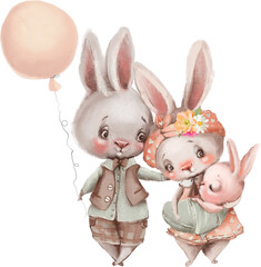 Adorable bunny family - 537773667