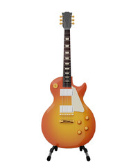 Naklejka premium Electric vintage guitar.3D rendering