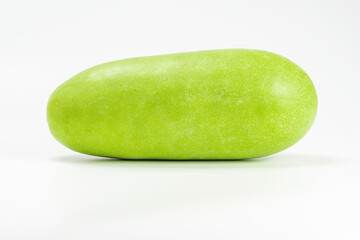 green fresh winter melon or white gourd isolated on white background.
