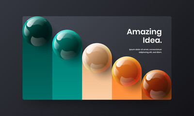 Premium 3D balls company brochure template. Isolated handbill vector design illustration.