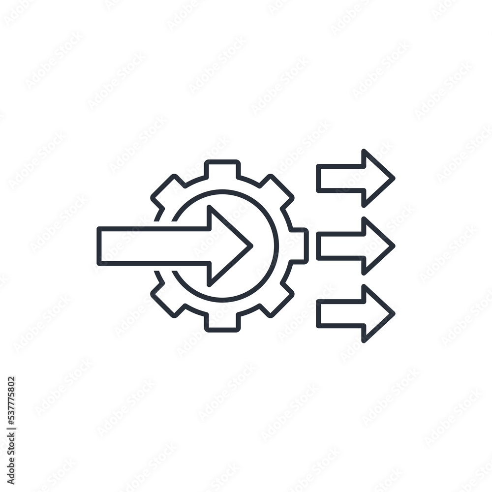 Poster develop skills, agile. vector linear icon isolated on white background.
