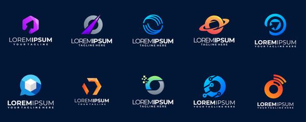 collection of abstract logo symbol, monogram icon