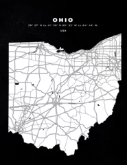 Fotobehang Ohio - USA map vector poster flyer  © PanzaDesign